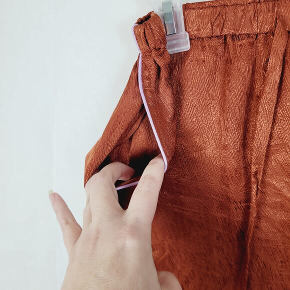 Untitled in Motion Emissus rust satin drawstring waist lounge pants - Picture 7 of 14